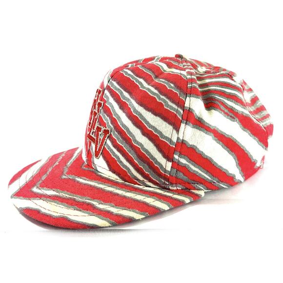 Vintage 1990s UNLV Rebels Zubaz Snapback Hat AJD Made USA NCAA Cap Red Gray - Picture 3 of 11